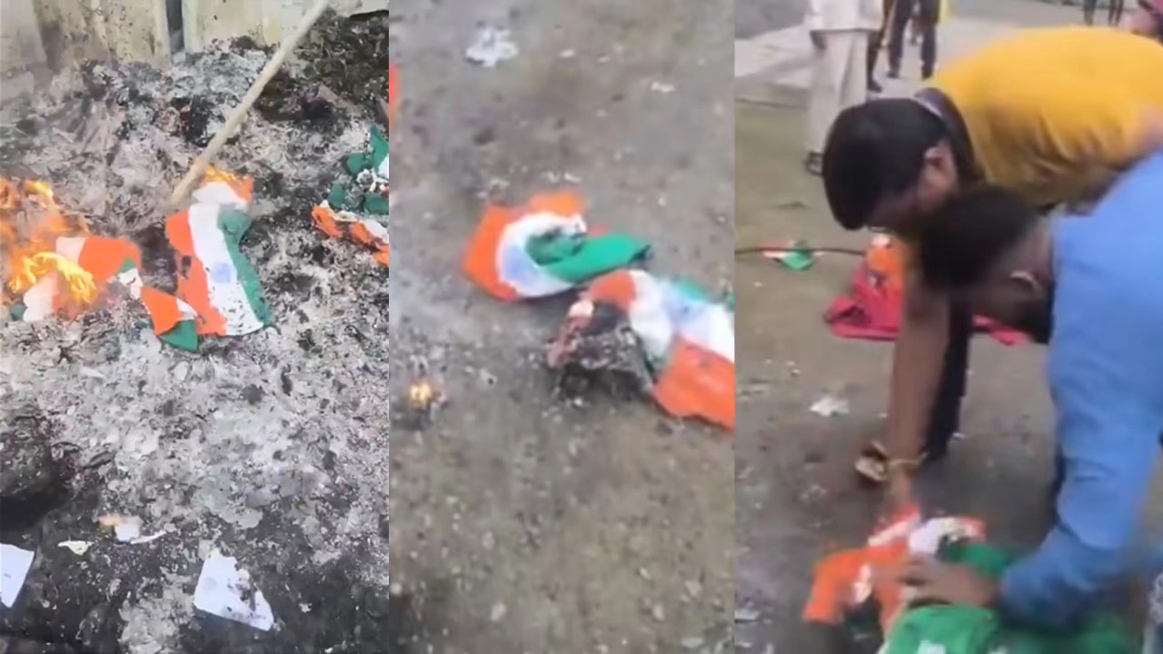 আবর্জনার স্তূপে পোড়ানো হলো ভারতের পতাকা, ভিডিও ভাই...