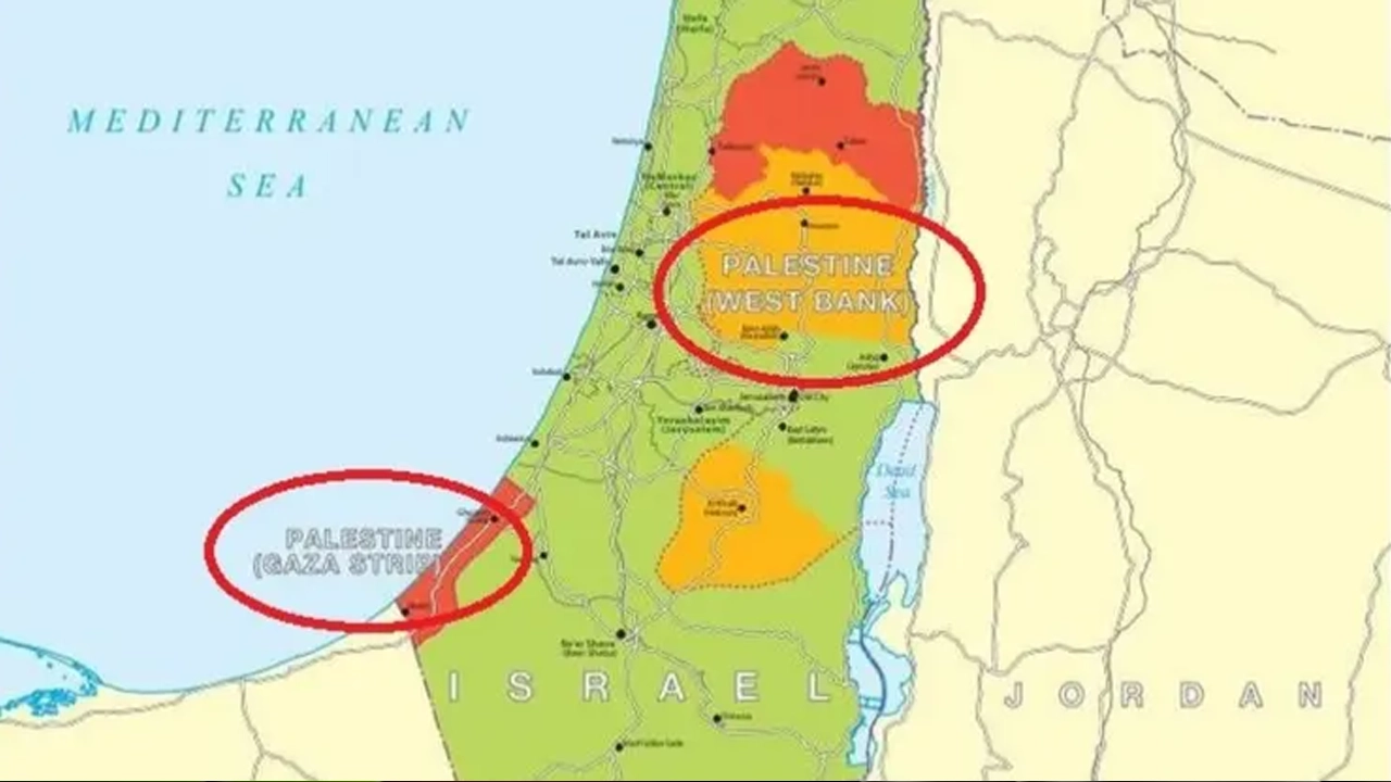 যুক্তরাজ্যের সরকারি মানচিত্রে ফিলিস্তিনের নাম...